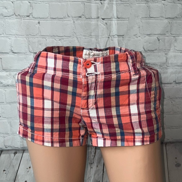 Aeropostale Pants - aeropostale red plaid shorts size 00